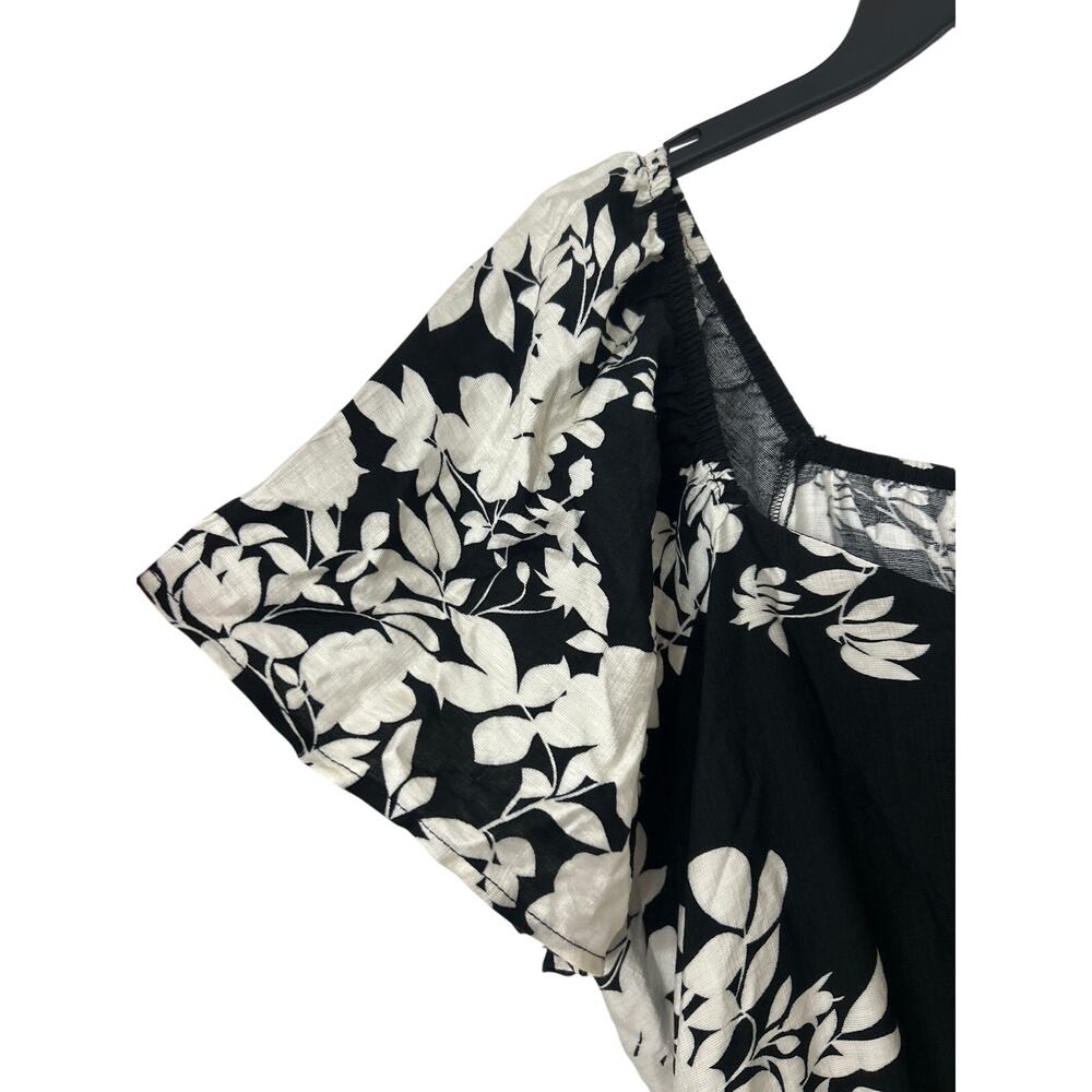 Bloomchic Cottagecore Floral Tiered Midi Dress Black White Pockets Plus NWT 2X - Picture 8 of 13